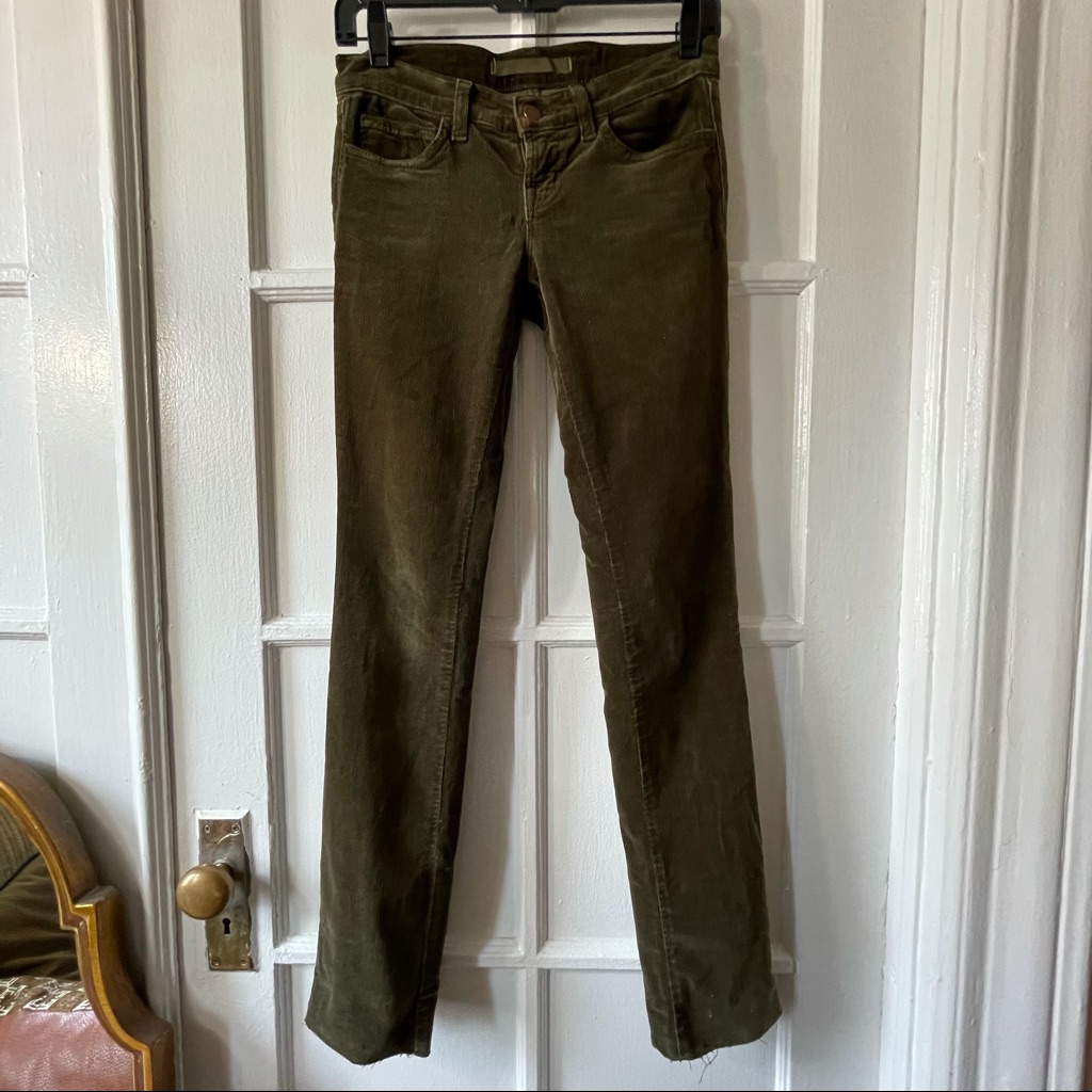 Olive Green J Brand Skinny Corduroy Jeans